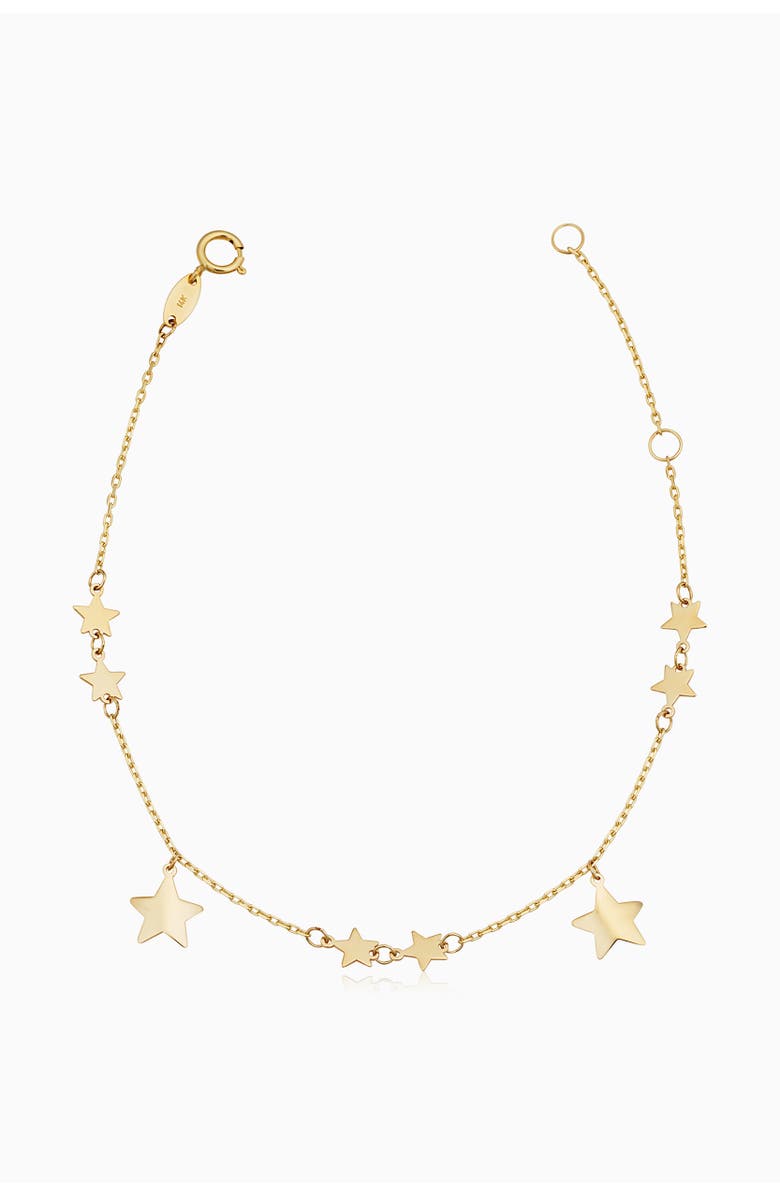 Oradina 14K Yellow Gold Street Star Bracelet, Main, color, Yellow Gold
