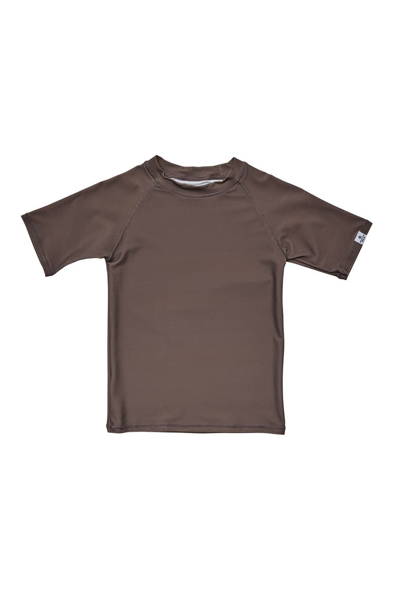 Kids' Short Sleeve Recycled Blend Rashguard, Main, color, BROWN