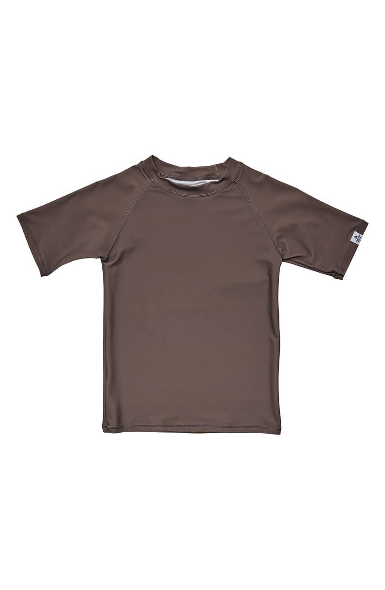 Snapper Rock Kids' Short Sleeve Recycled Blend Rashguard, Main, color, Brown