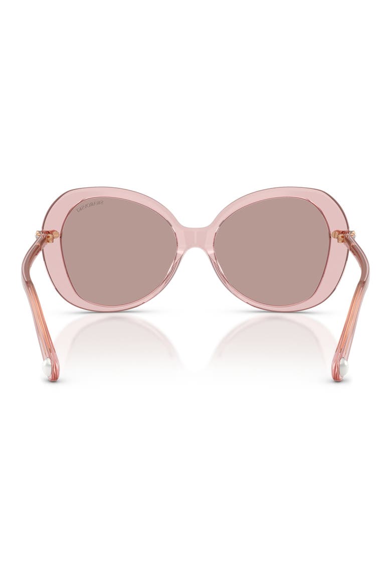 55mm Butterfly Sunglasses, Alternate, color, TRANSPARENT DARK PINK / PURPLE