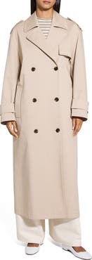 Theory Oversize Stretch Cotton Trench Coat