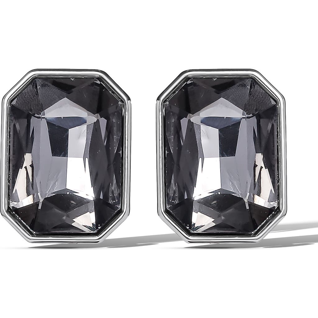 Jessica Simpson Gemstone Crystal Stud Earrings In Gray