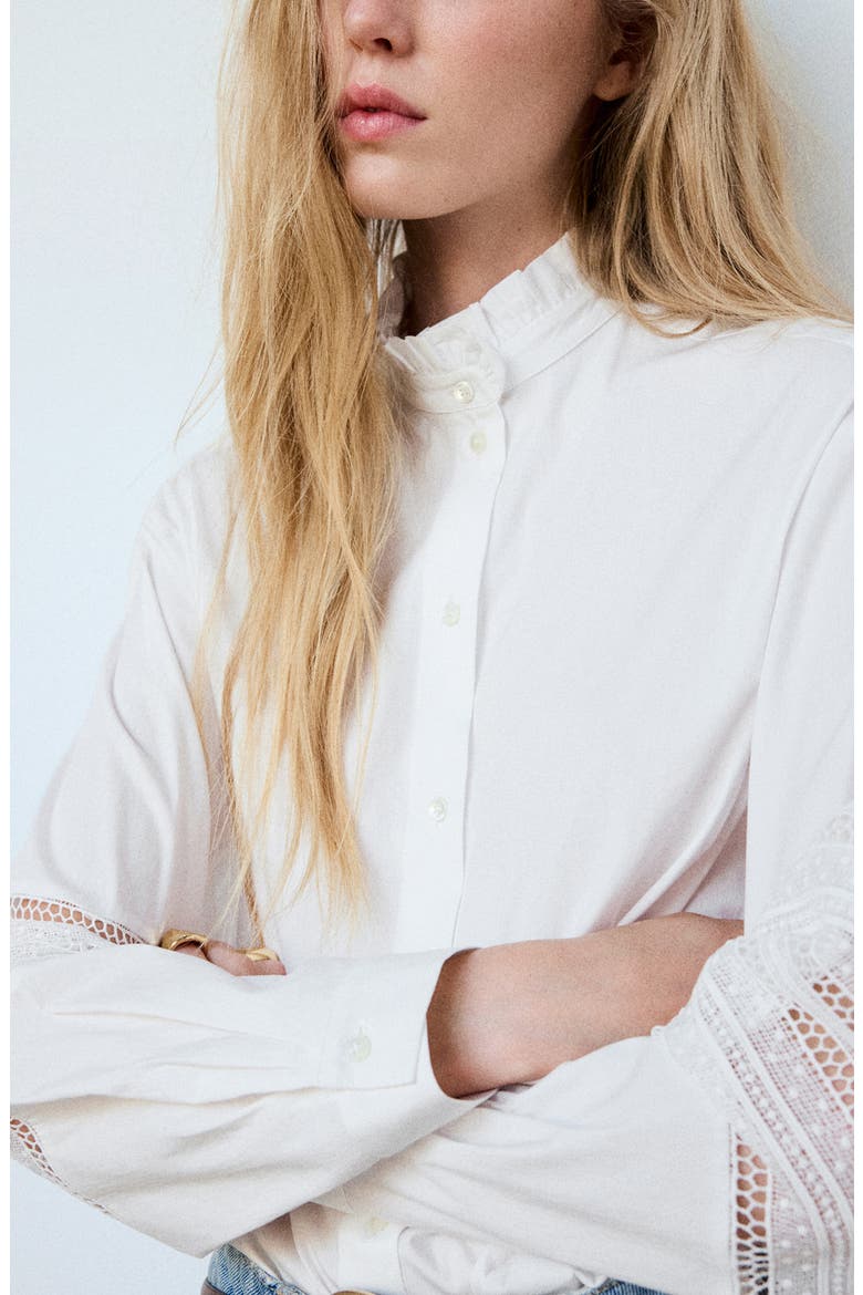 Embroidered Poplin Shirt, Alternate, color, WHITE