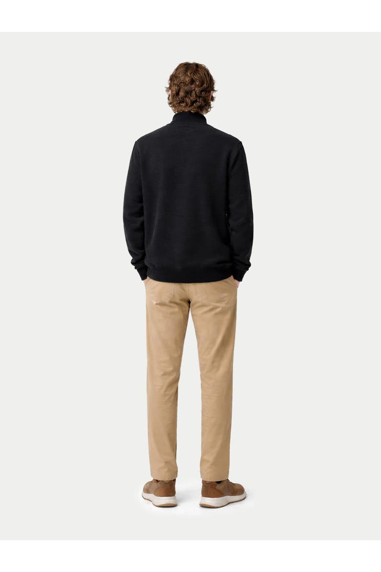High Neck Full-Zip Cashmere Cardigan, Alternate, color, black