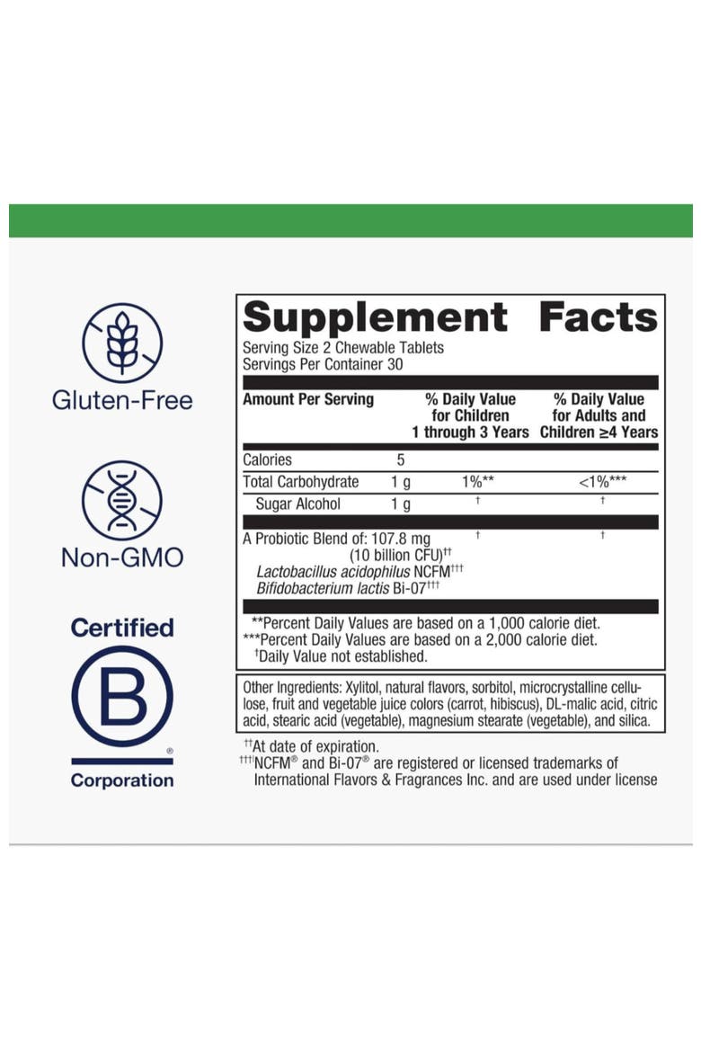 UltraFlora Kids Probiotic Digestive Health Supplement 60 Tablets, Alternate, color, None