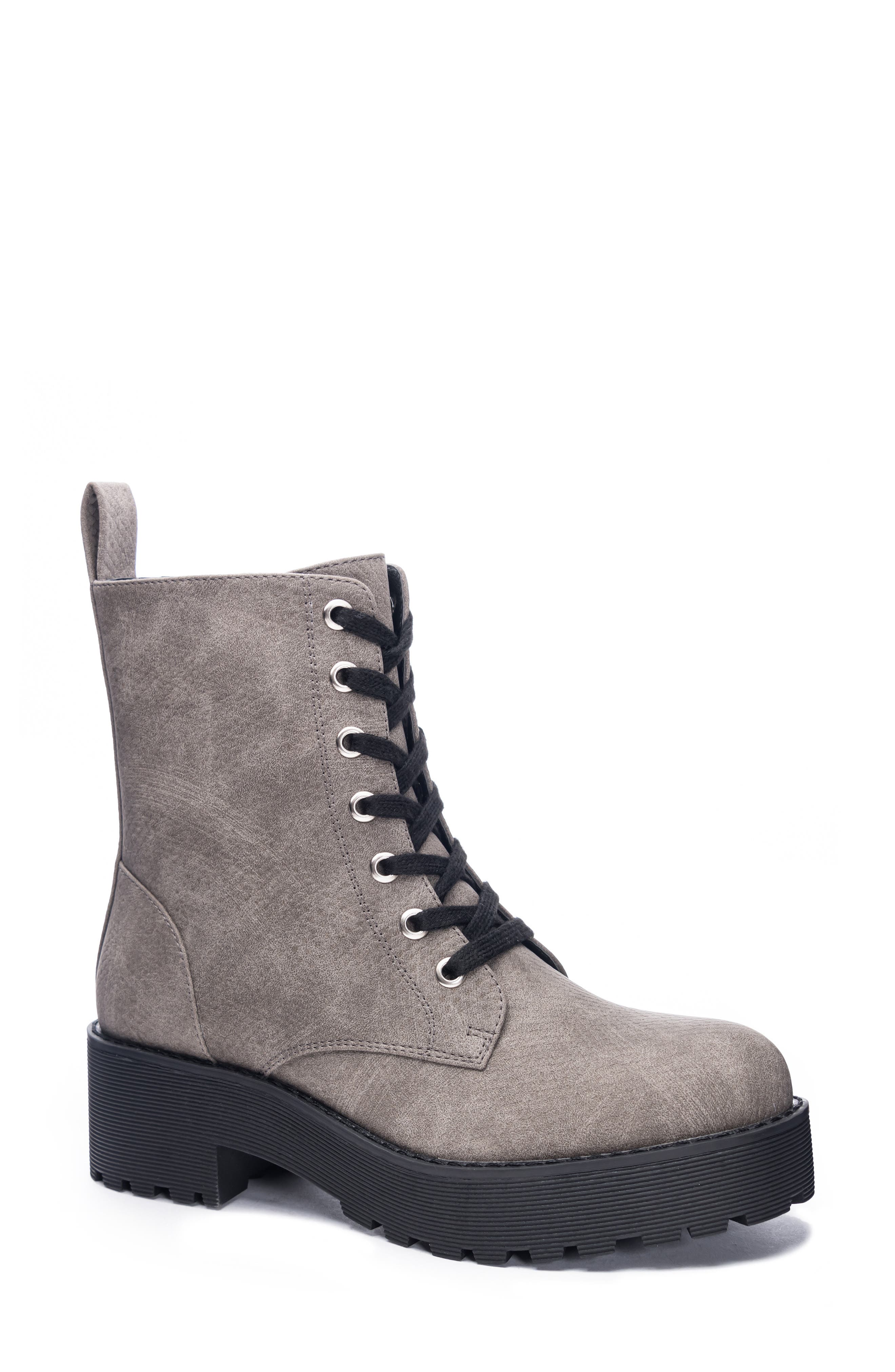 Mazzy Lace-Up Boot, Main, color, GREY FAUX LEATHER