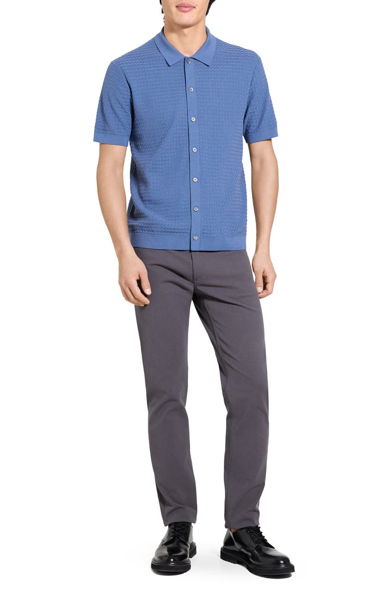 Theory Cairn Short Sleeve Organic Cotton Button-Up Shirt, Alternate, color, Bering