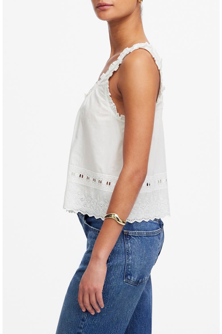 Embroidered Scalloped Tank Top, Alternate, color, WHITE