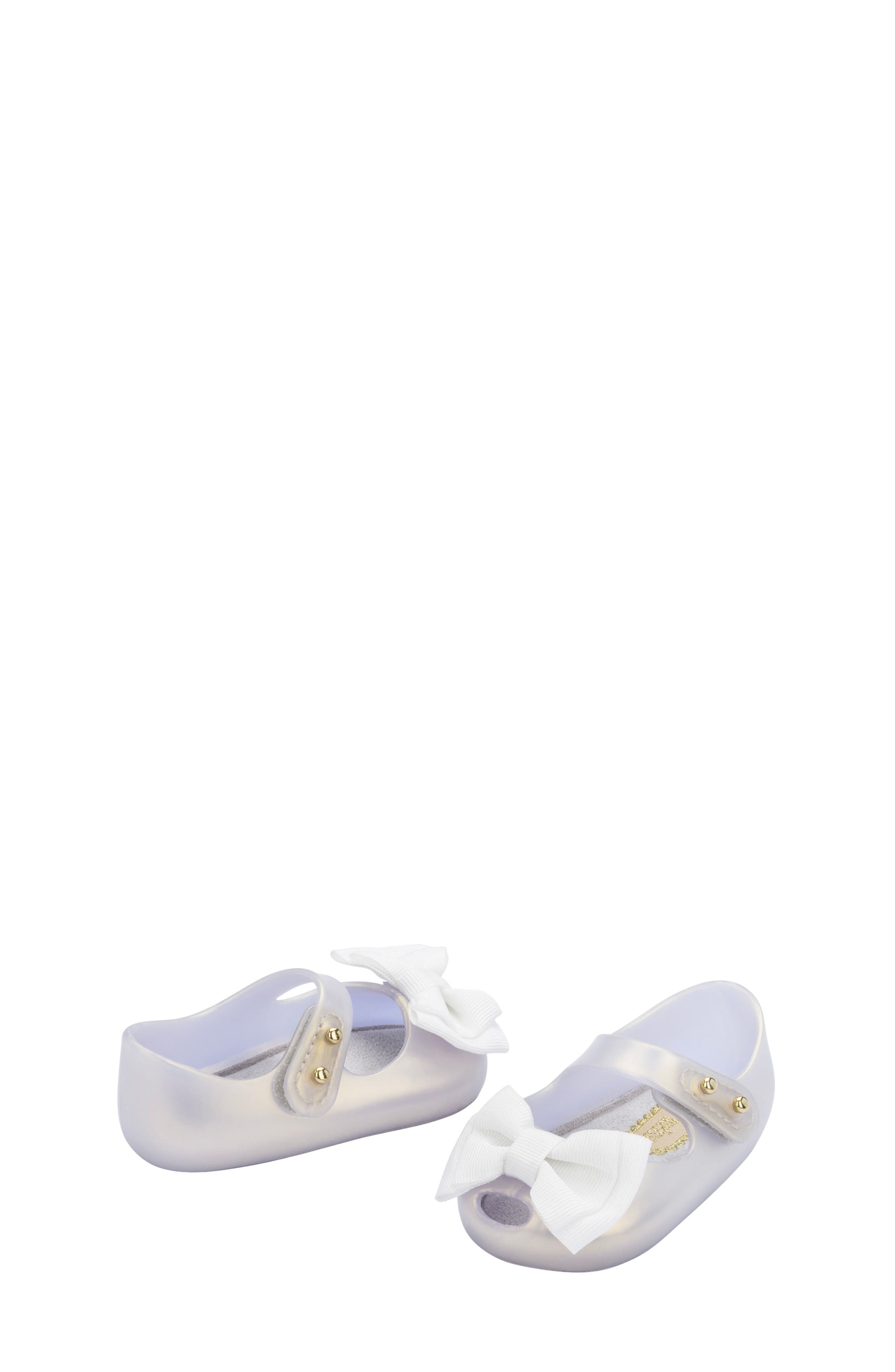 Mini Melissa My First Melissa Mary Jane Flat, Alternate, color, Pearly White