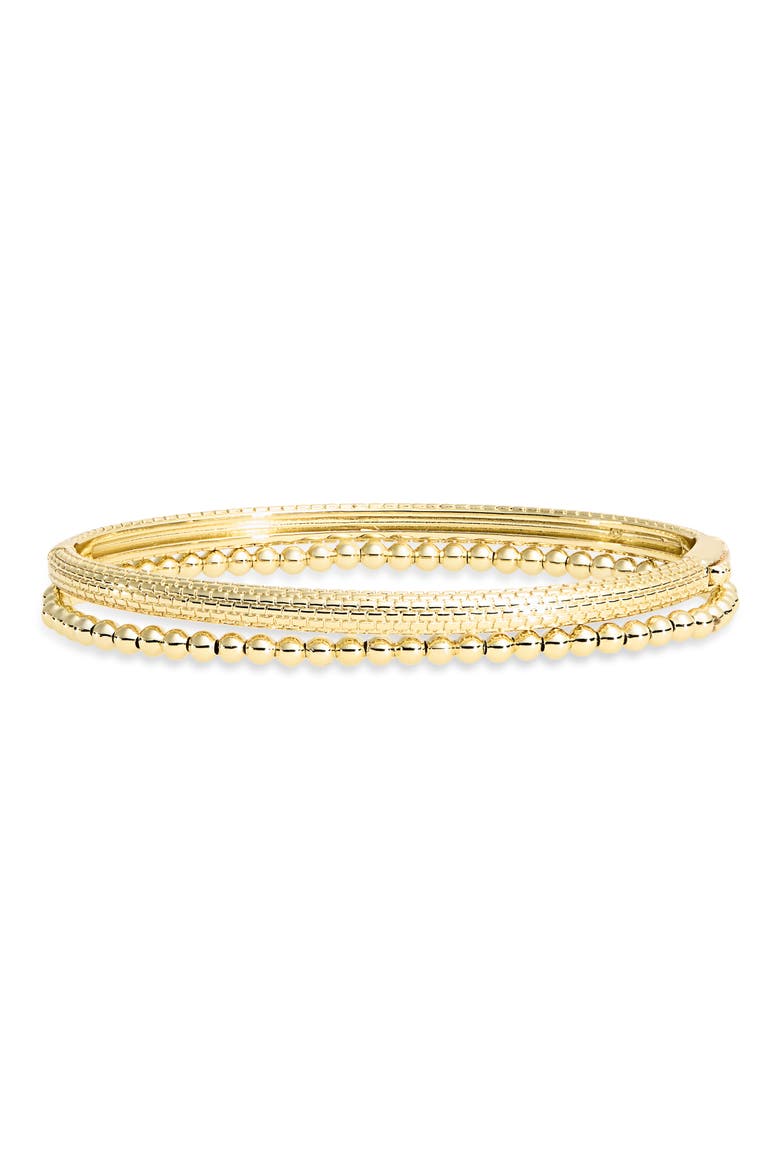 Set of 2 Ball Beaded Bangle Bracelets, Main, color, GOLD