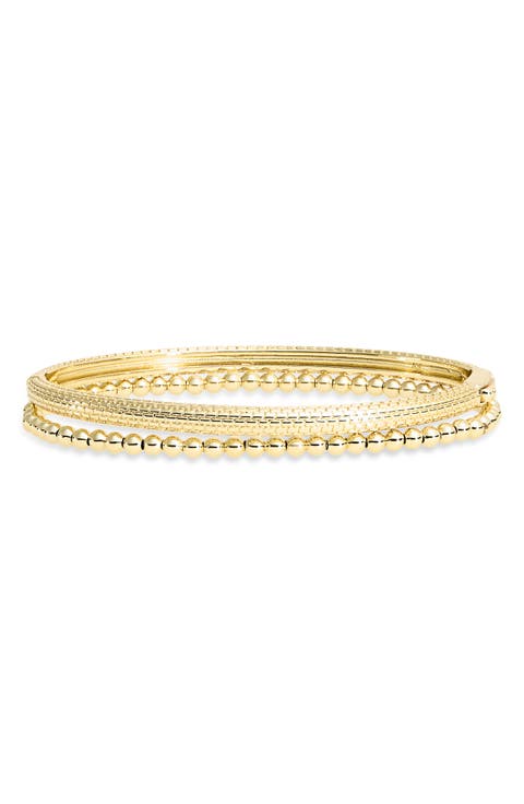 Set of 2 Ball Beaded Bangle Bracelets