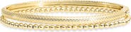 Argento Vivo Sterling Silver Set of 2 Ball Beaded Bangle Bracelets