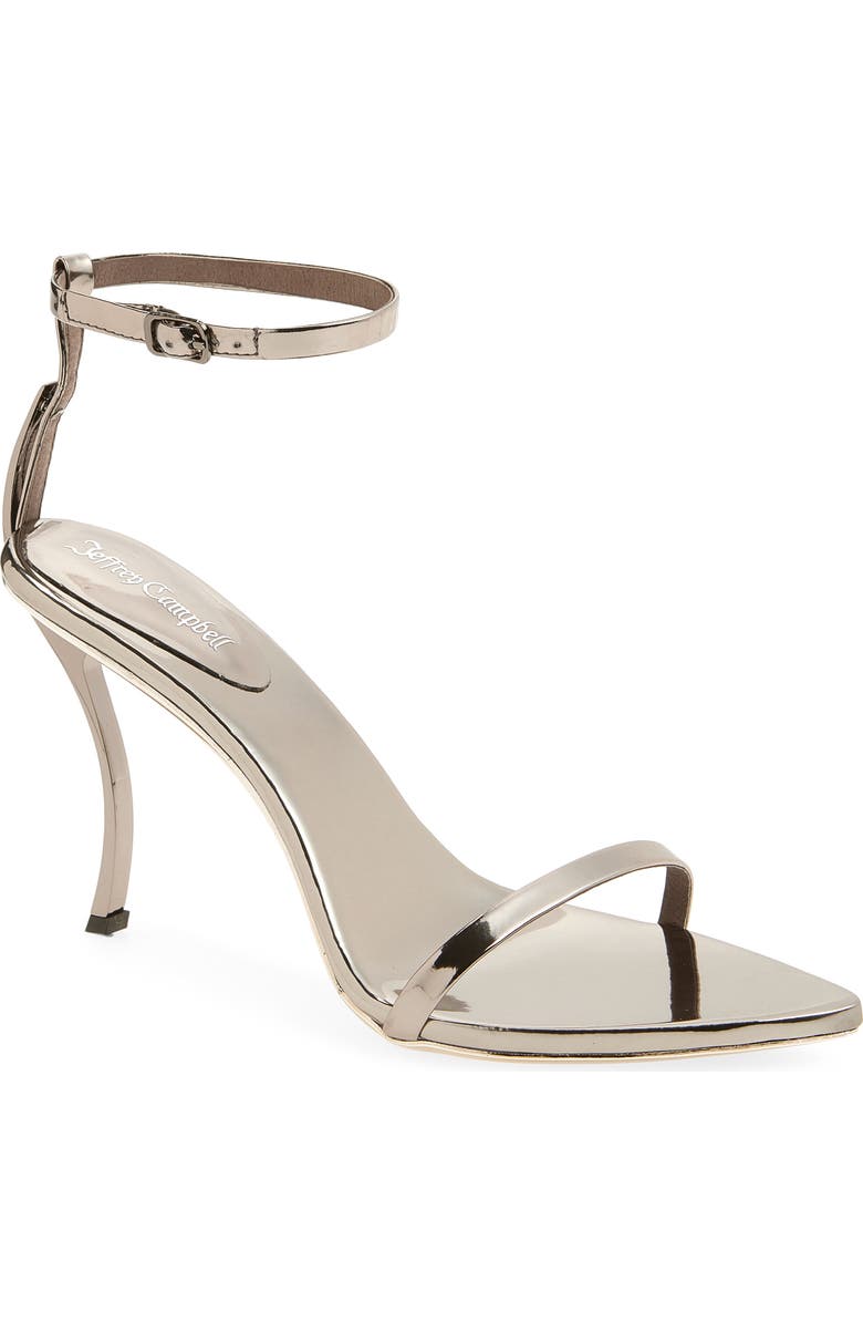 Jeffrey Campbell Obsession Ankle Strap Sandal, Main, color, Pewter Mirror Combo