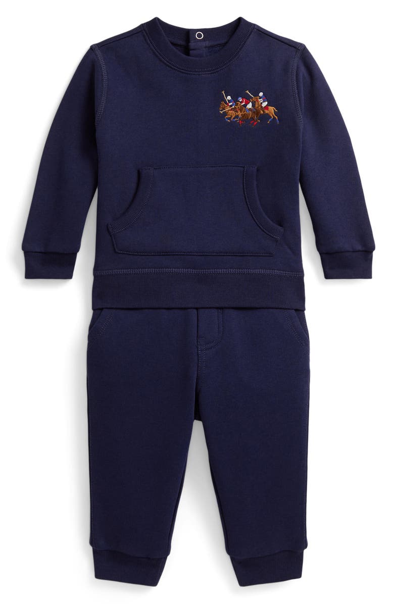 Ralph Lauren Polo Sweatshirt & Pants, Main, color, Navy