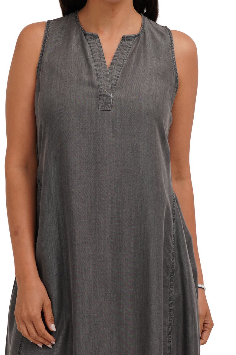 Sleeveless Denim Trapeze Dress, Alternate, color, MEDIUM GREY DENIM