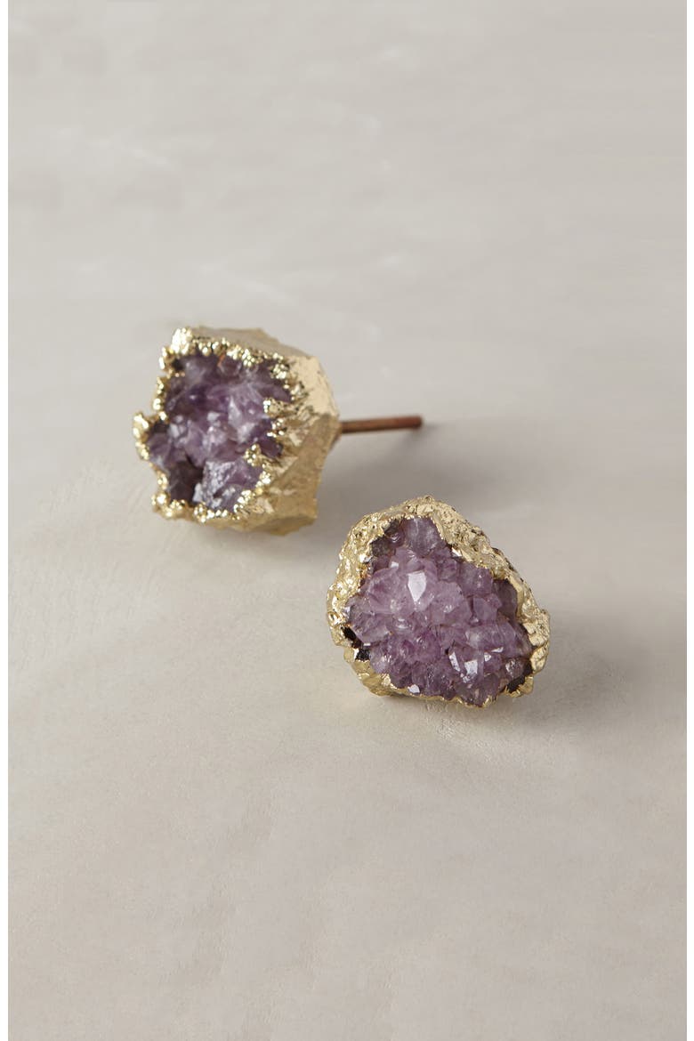 Anthropologie Crowned Quartz Knob, Main, color, PURPLE