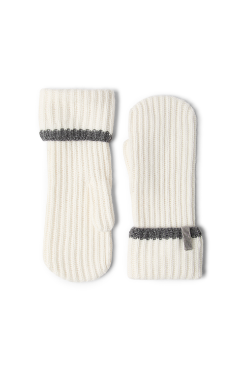 Knit mittens with monili