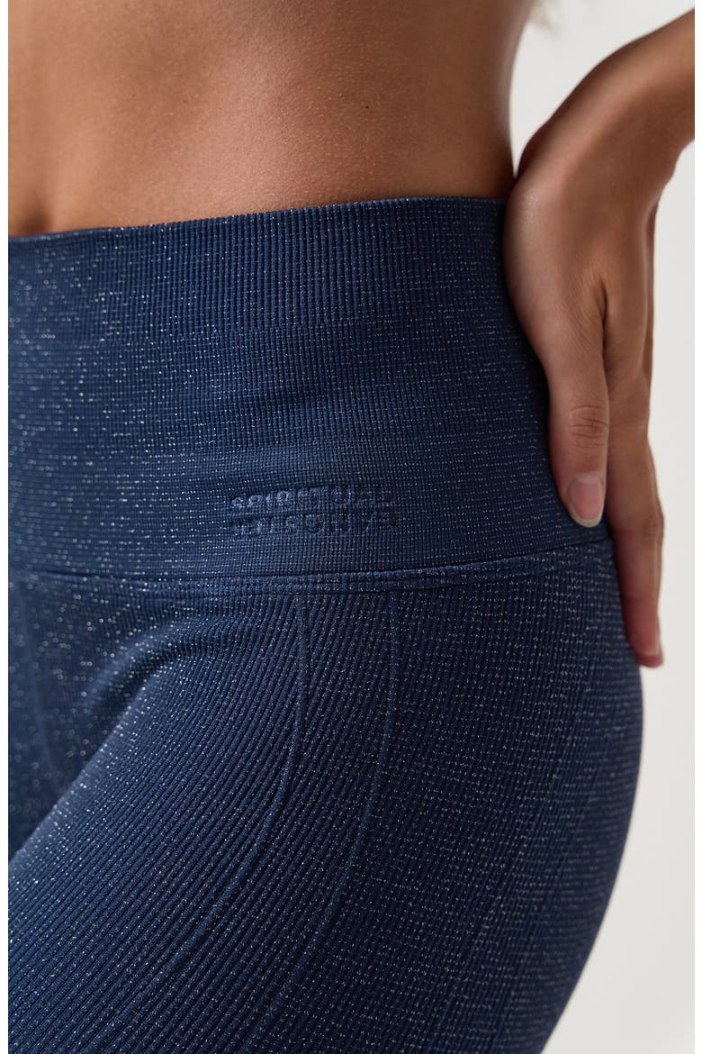 Danielle High Waist Shimmer Leggings, Alternate, color, INDIGO