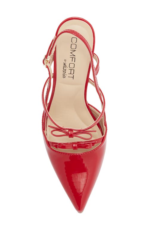 Wild Diva Lounge Mistress Bow Slingback Pump In Red