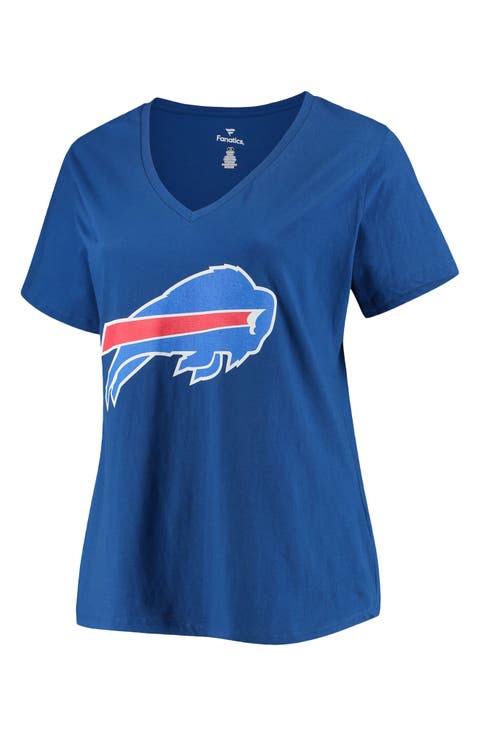 Women's Josh Allen Royal Buffalo Bills Plus Size Fair Catch Name & Number V-Neck T-Shirt