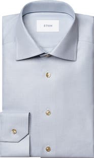 Eton Contemporary Fit Semi Solid Dress Shirt