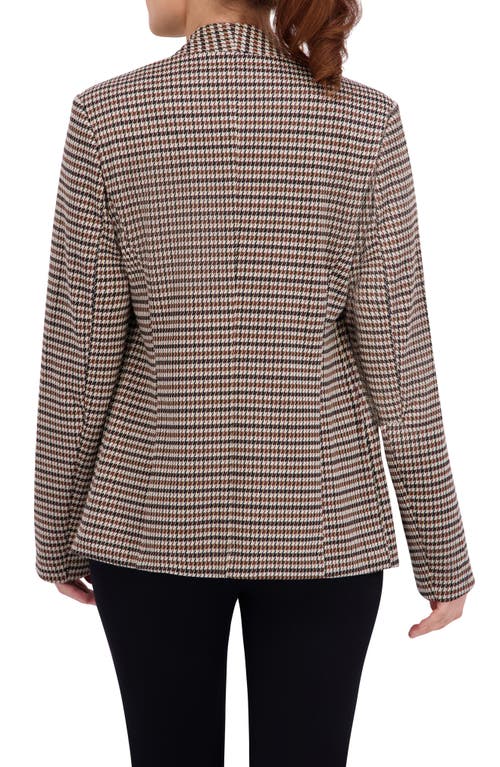 Ookie & Lala Houndstooth Open Front Blazer In Gray