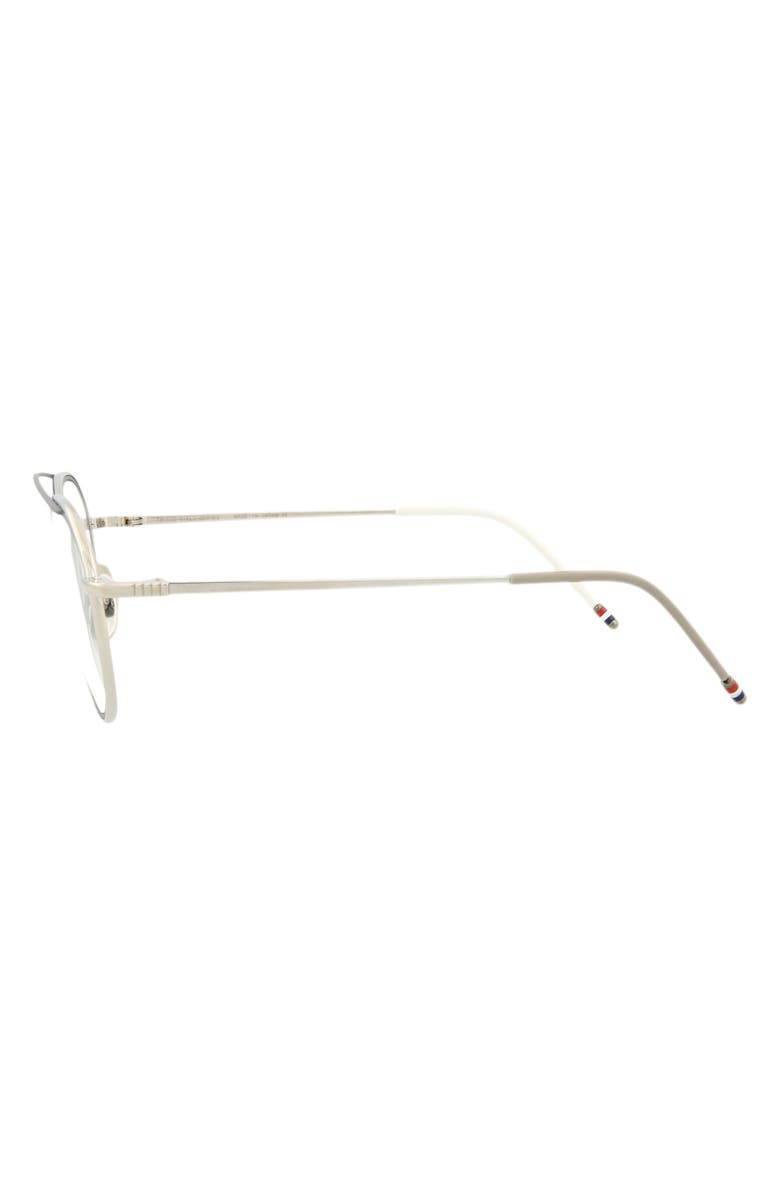 Thom Browne Novelty 53mm Aviator Optical Glasses, Alternate, color, Silver Matte Grey