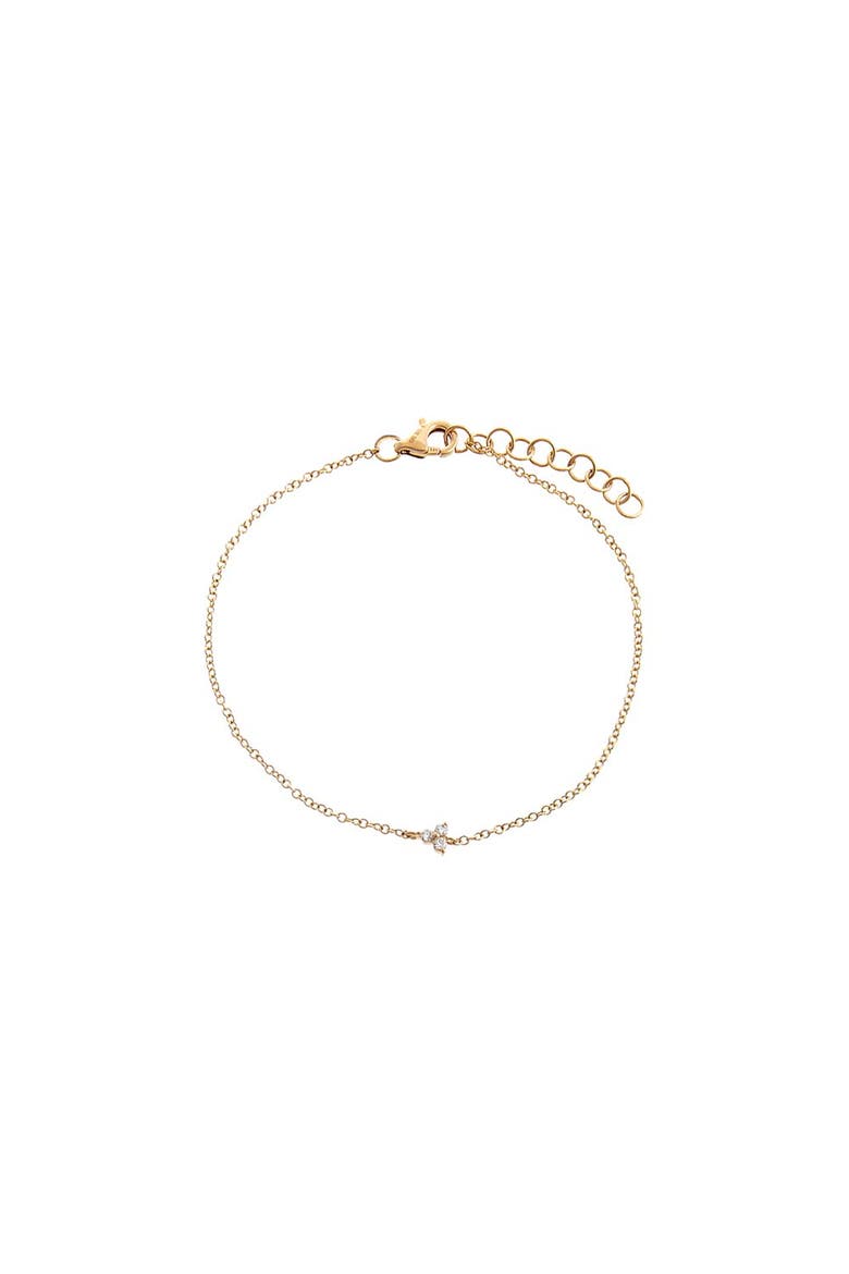 Diamond Dainty Trio Cluster Bracelet 14K, Main, color, 14K Gold