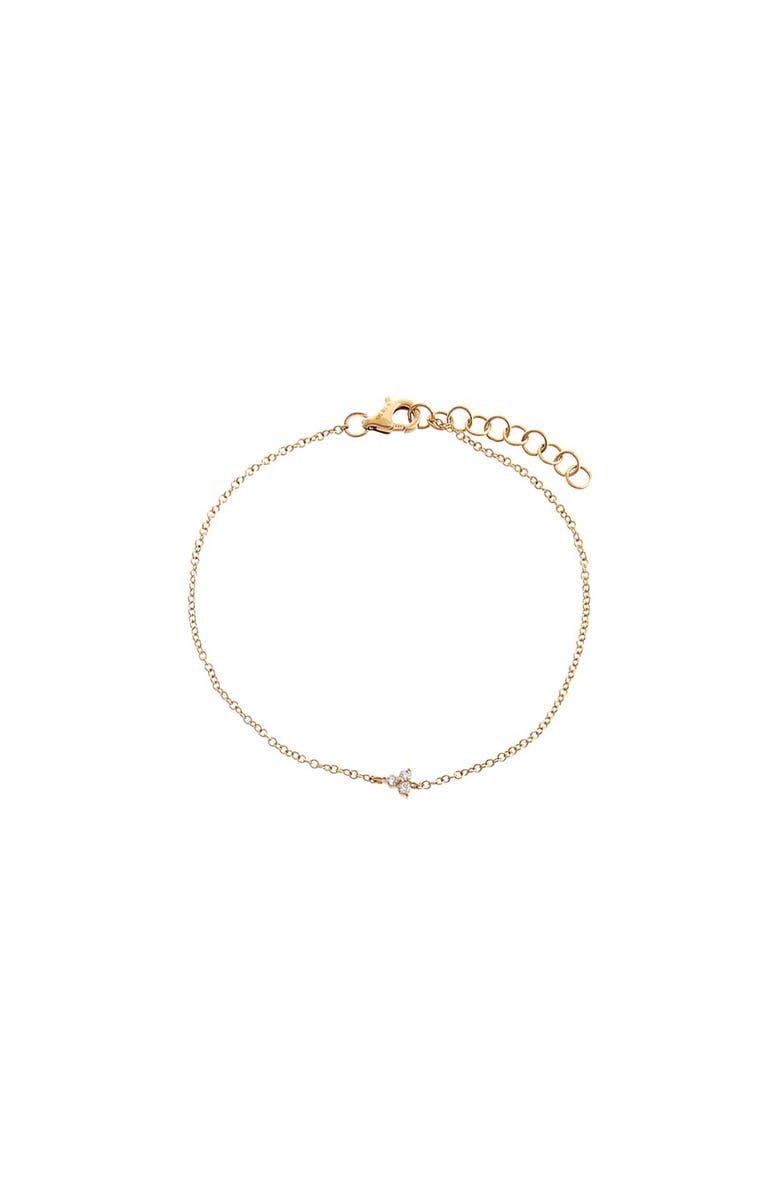 BY ADINA EDEN Diamond Dainty Trio Cluster Bracelet 14K, Main, color, 14K Gold