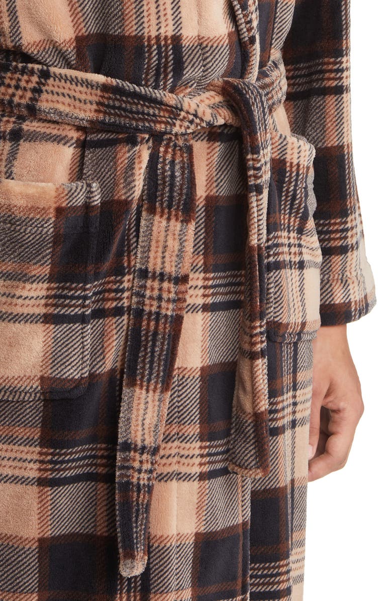 Majestic International Plaid Fleece Robe, Alternate, color, 