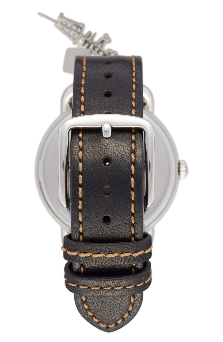 COACH Delancey Leather Strap Watch, 36mm, Alternate, color, 