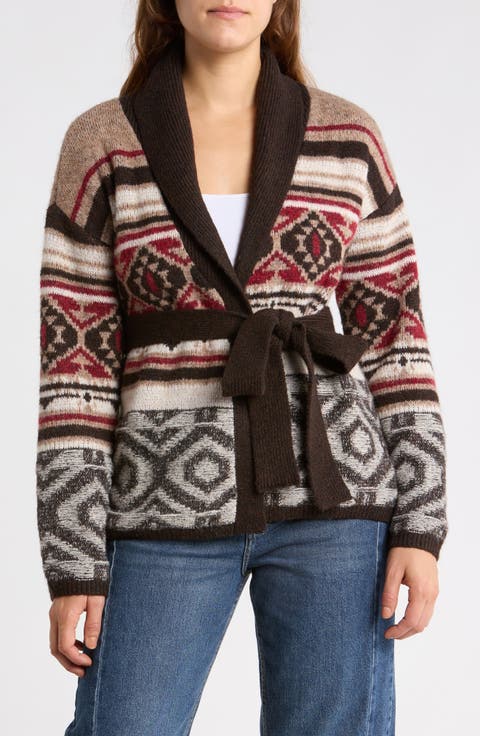 Pattern Shawl Collar Cardigan