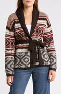 Lucky Brand Pattern Shawl Collar Cardigan