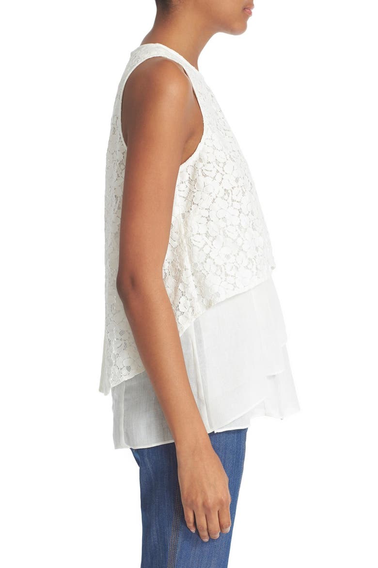 Empire Flounce Top, Alternate, color, SOFT WHITE