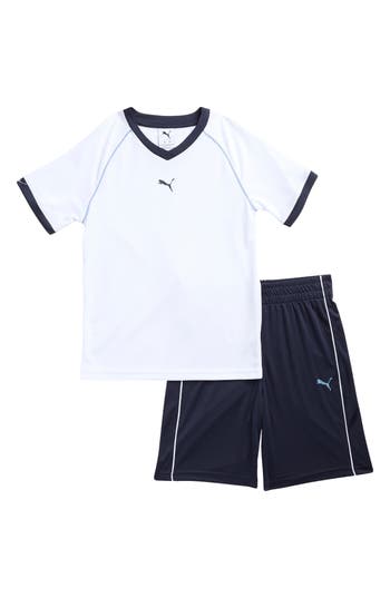Puma Kids' Interlock Mesh T-shirt & Shorts Set In Multi
