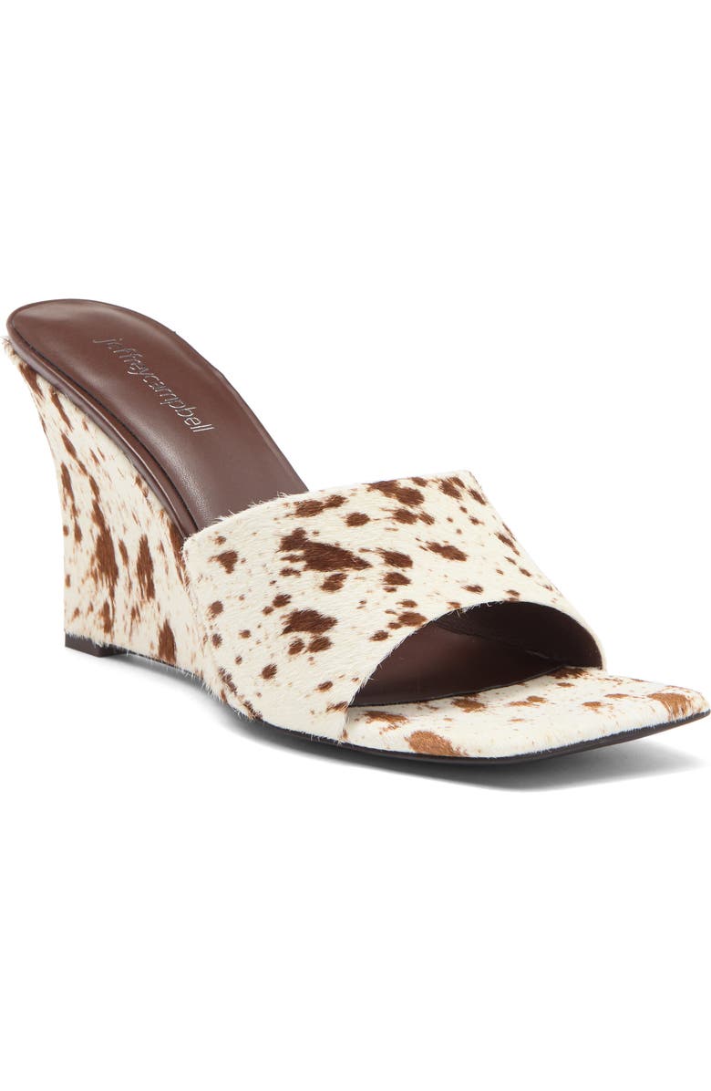 Jeffrey Campbell Capital F Genuine Calf Hair Wedge Sandal, Main, color,
