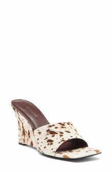 Jeffrey Campbell Capital F Genuine Calf Hair Wedge Sandal