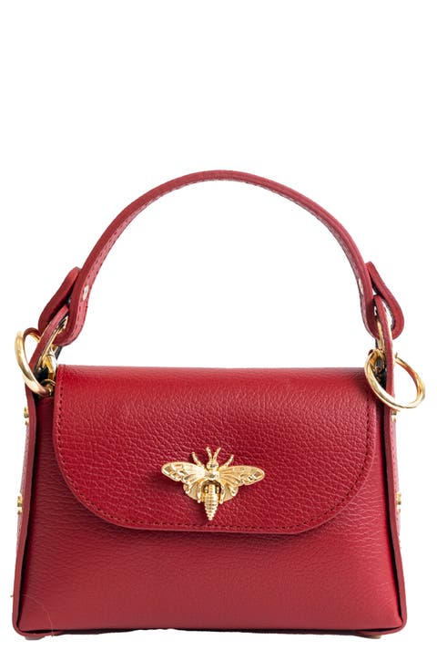Bee Top Handle Leather Satchel