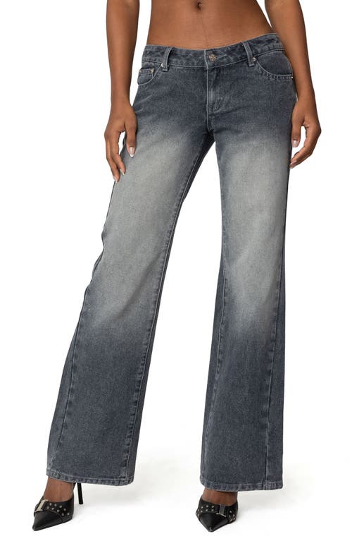 Edikted Alysse Low Rise Wide Leg Jeans In Gray-washed