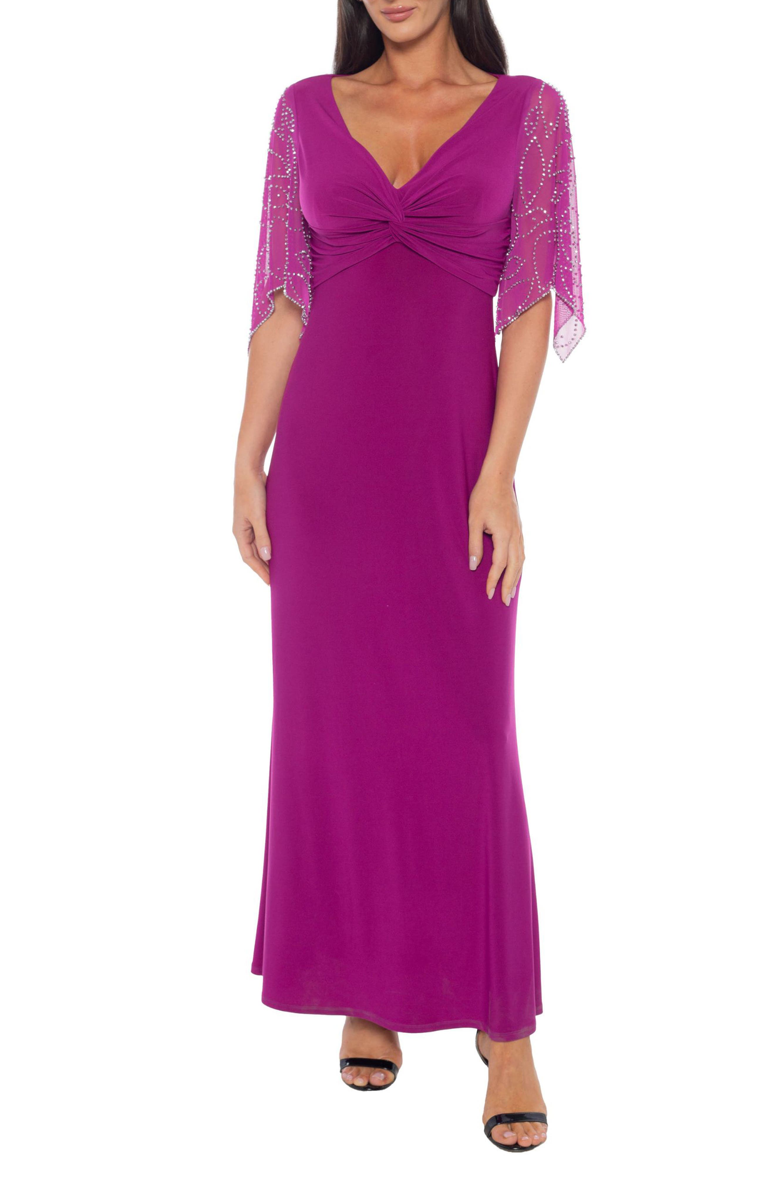 Marina Beaded Sleeve Jersey Dress