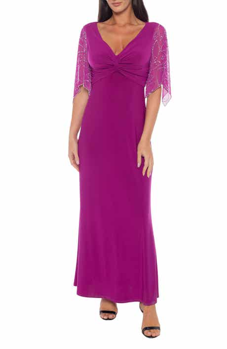 Marina Beaded Sleeve Jersey Dress