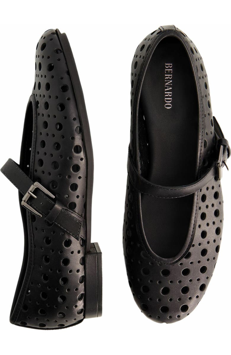 Bernardo Footwear Borden Perf Mary Jane Flat, Alternate, color, Black