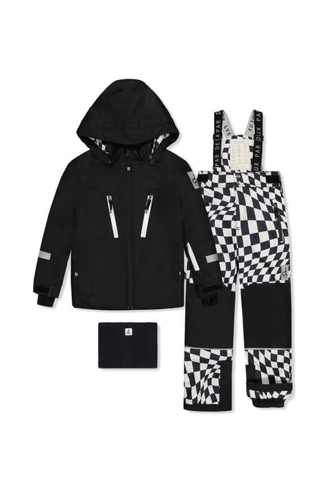 Teknik Checkered Hood Jacket & Reinforced Pants Two Piece Snowsuit