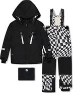 Deux par Deux Teknik Checkered Hood Jacket & Reinforced Pants Two Piece Snowsuit