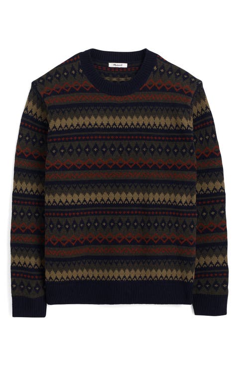 Fair Isle Merino Wool Crewneck Sweater