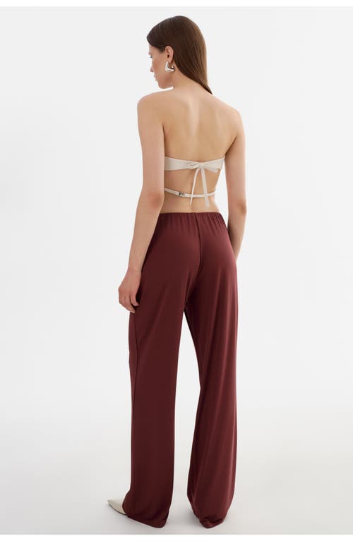 Lamarque Katya | Faux Leather Open Back Strapless Top In White