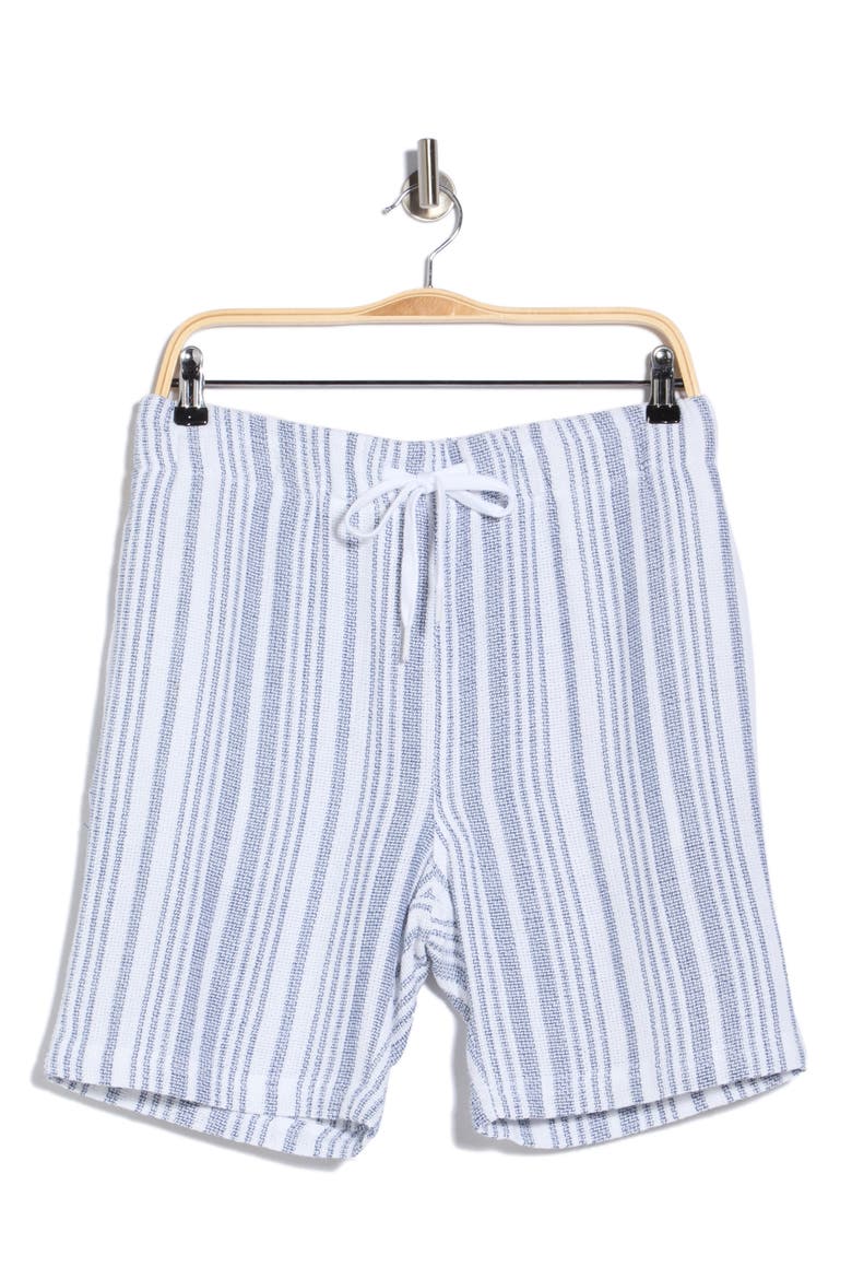 Striped Waffle Weave Shorts, Alternate, color, NAVY