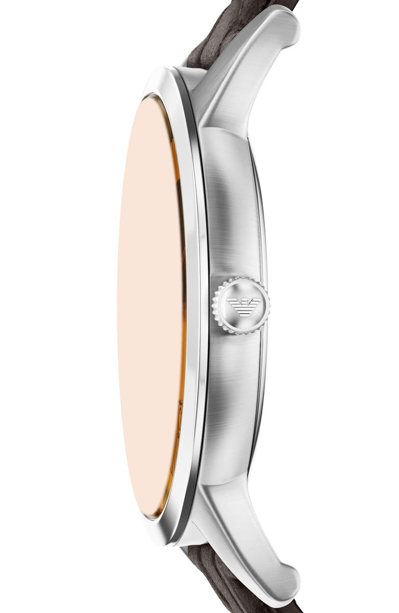Emporio Armani Renato Leather Strap Watch, 43mm, Alternate, color,