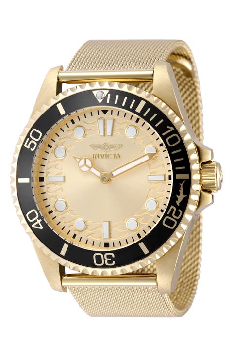 Pro Diver Quartz Mesh Strap Watch, 43mm