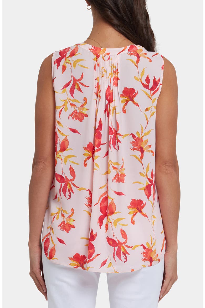 Print Pleat Back Sleeveless Split Neck Blouse (Nordstrom Exclusive), Alternate, color, LA JOYA